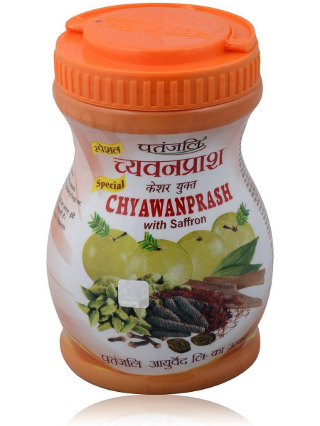 Чаванпраш с шафраном, 500 г, производитель "Патанджали", Chyawanprash with Saffron, 500 g, Patanjali